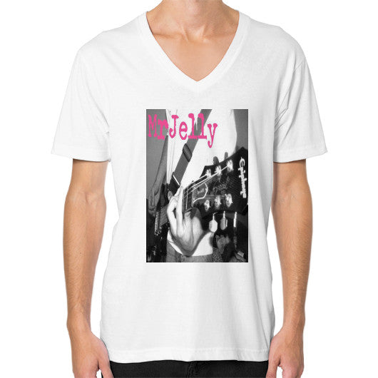 V-Neck (on man) White - Mr Jelly