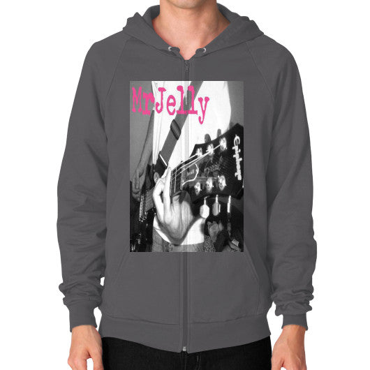 Zip Hoodie (on man) Asphalt - Mr Jelly