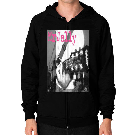 Zip Hoodie (on man) Black - Mr Jelly