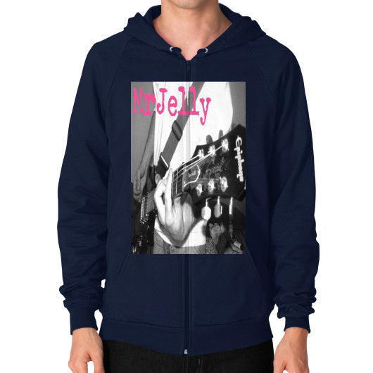 Zip Hoodie (on man) Navy - Mr Jelly