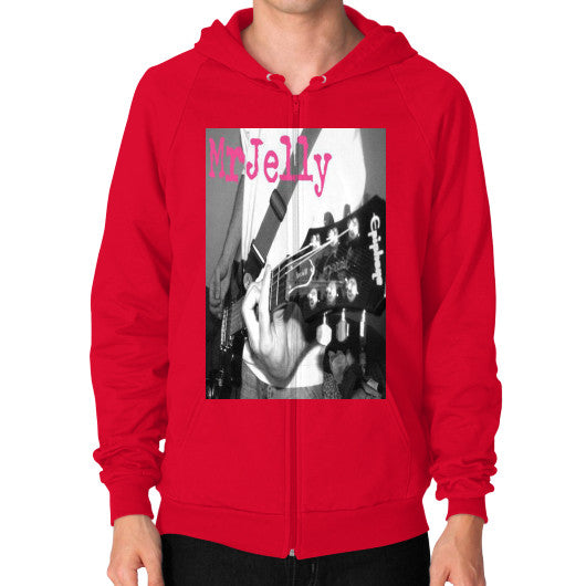Zip Hoodie (on man) Red - Mr Jelly