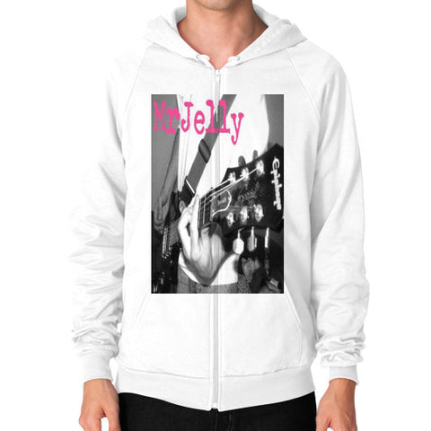 Zip Hoodie (on man) White - Mr Jelly