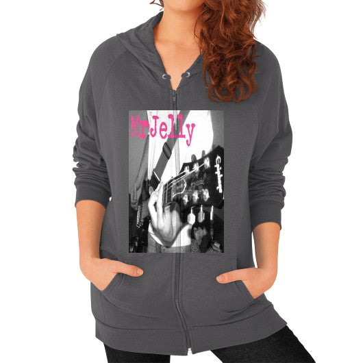 Zip Hoodie (on woman) Asphalt - Mr Jelly