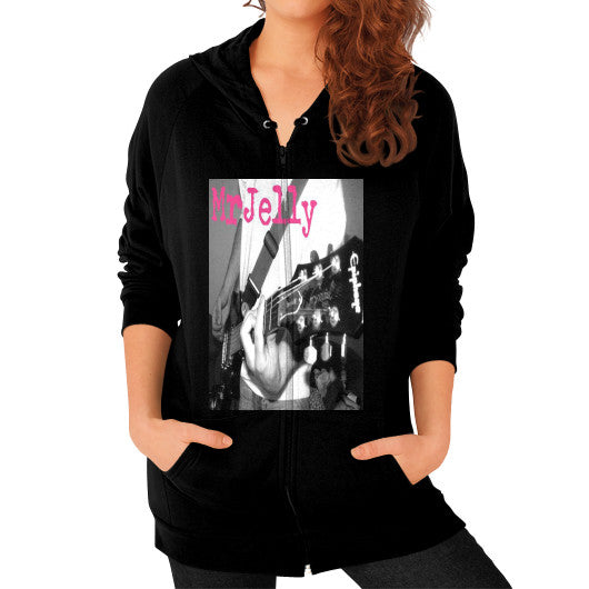 Zip Hoodie (on woman) Black - Mr Jelly