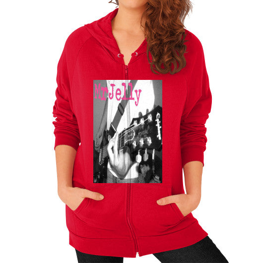 Zip Hoodie (on woman) Red - Mr Jelly