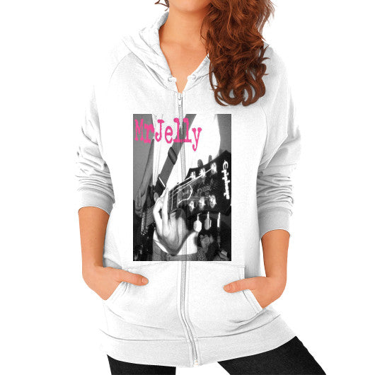 Zip Hoodie (on woman) White - Mr Jelly